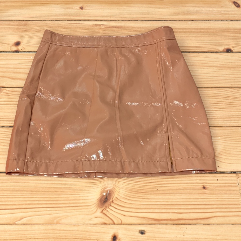 Pleather blush pink mini skirt